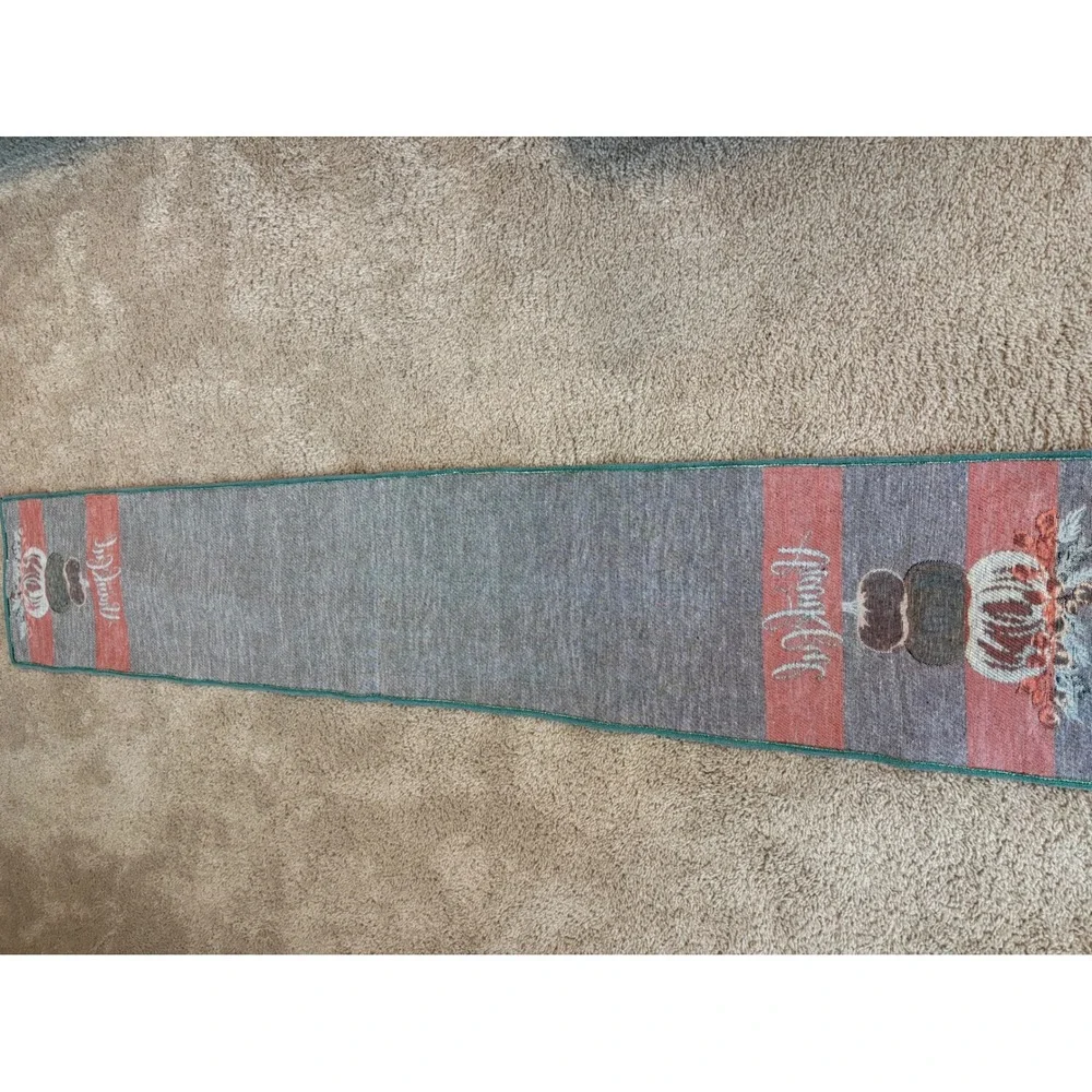 Big Lots Thankful Pumpkin Woven Tapestry Table Runner 13x70 Fall Thanksgiving